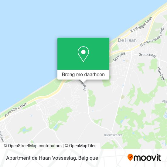 Apartment de Haan Vosseslag kaart