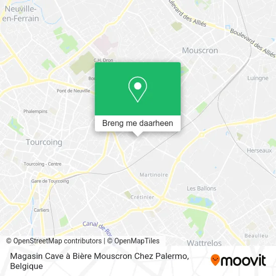 Magasin Cave à Bière Mouscron Chez Palermo kaart