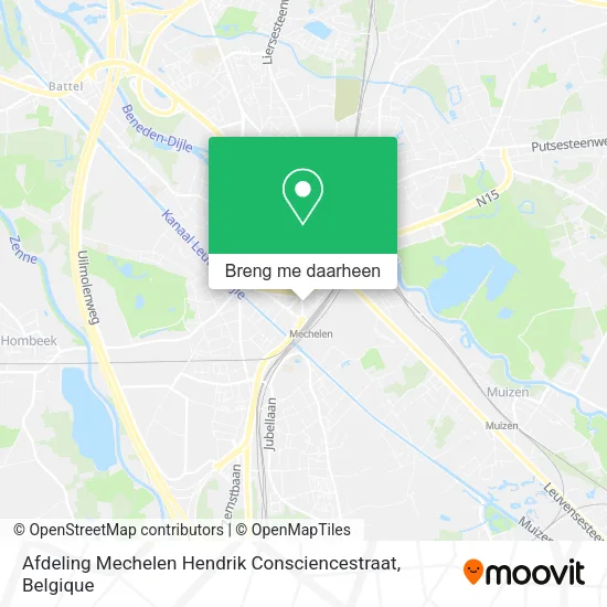 Afdeling Mechelen Hendrik Consciencestraat kaart