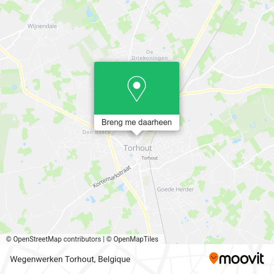 Wegenwerken Torhout kaart
