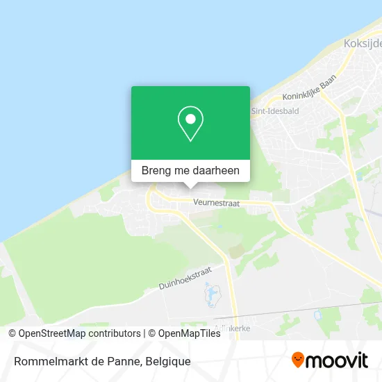 Rommelmarkt de Panne kaart