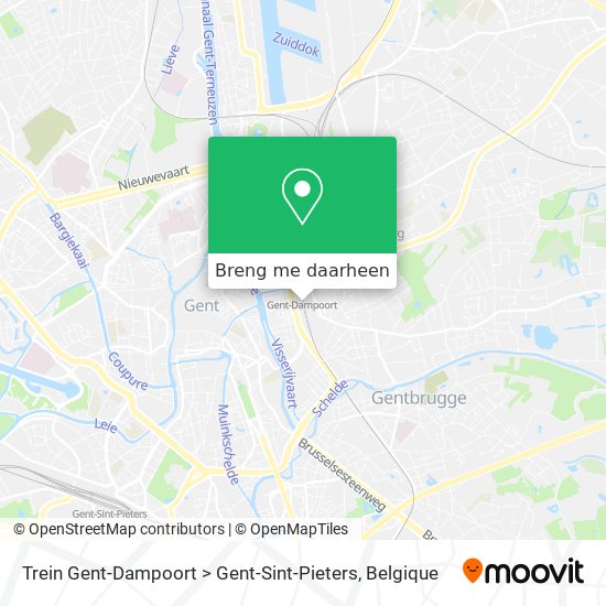Trein Gent-Dampoort > Gent-Sint-Pieters kaart