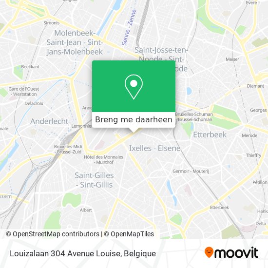 Louizalaan 304 Avenue Louise kaart