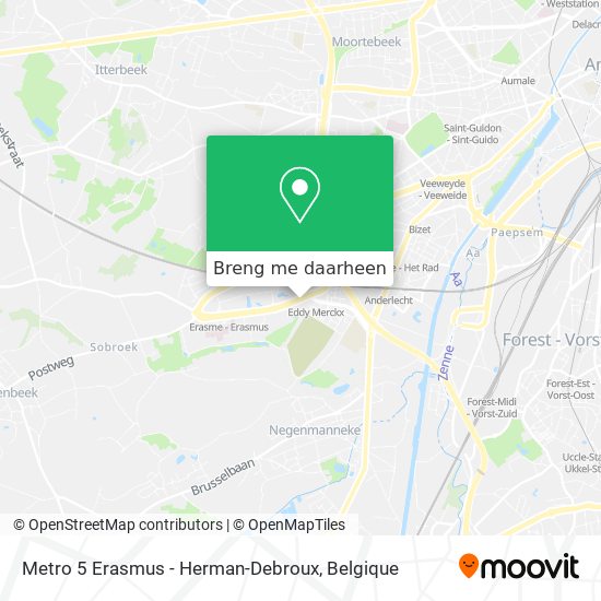 Metro 5 Erasmus - Herman-Debroux kaart