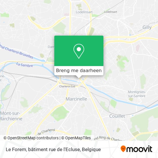 Le Forem, bâtiment rue de l'Ecluse kaart