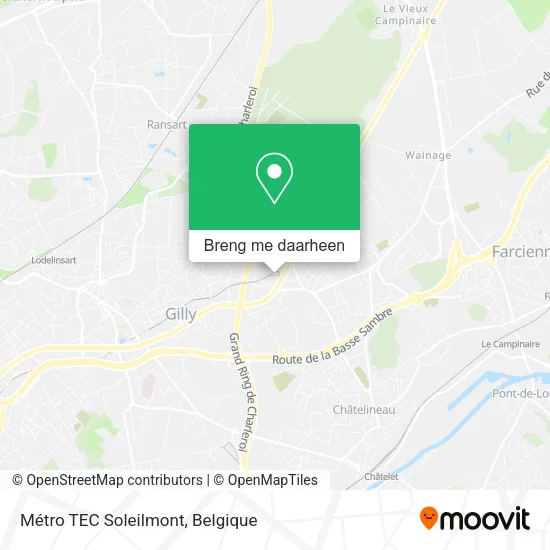 Métro TEC Soleilmont kaart