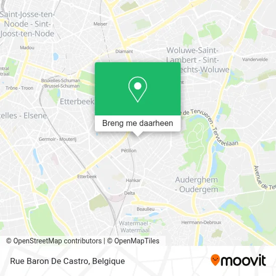 Rue Baron De Castro kaart
