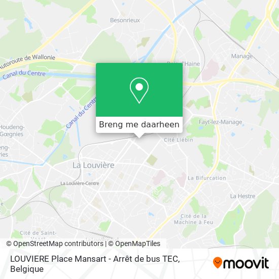 LOUVIERE Place Mansart - Arrêt de bus TEC kaart