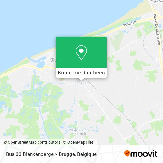 Bus 33 Blankenberge > Brugge kaart