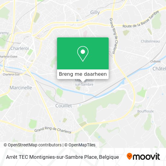 Arrêt TEC Montignies-sur-Sambre Place kaart
