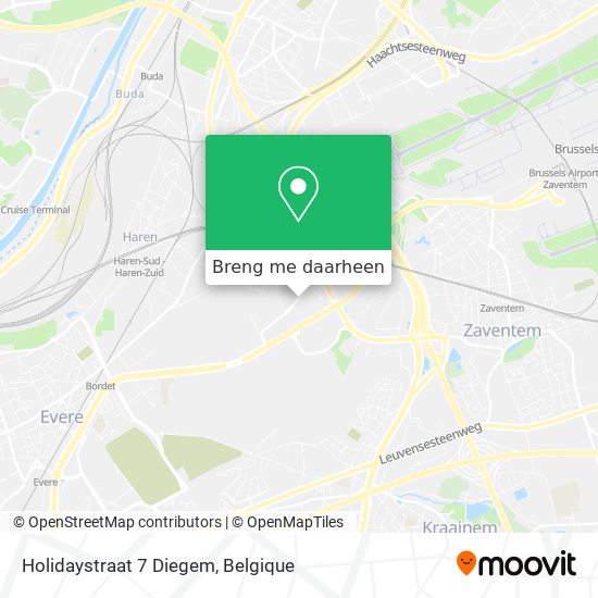 Holidaystraat 7 Diegem kaart