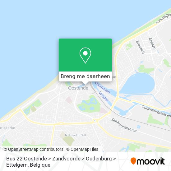 Bus 22 Oostende > Zandvoorde > Oudenburg > Ettelgem kaart