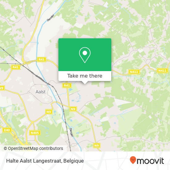 Halte Aalst Langestraat kaart