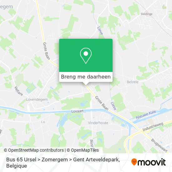 Bus 65 Ursel > Zomergem > Gent Arteveldepark kaart