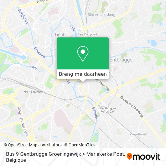 Bus 9 Gentbrugge Groeningewijk > Mariakerke Post kaart