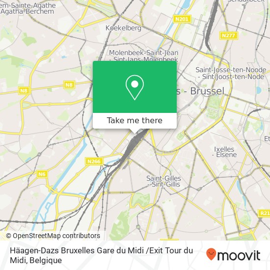 Häagen-Dazs Bruxelles Gare du Midi /Exit Tour du Midi kaart