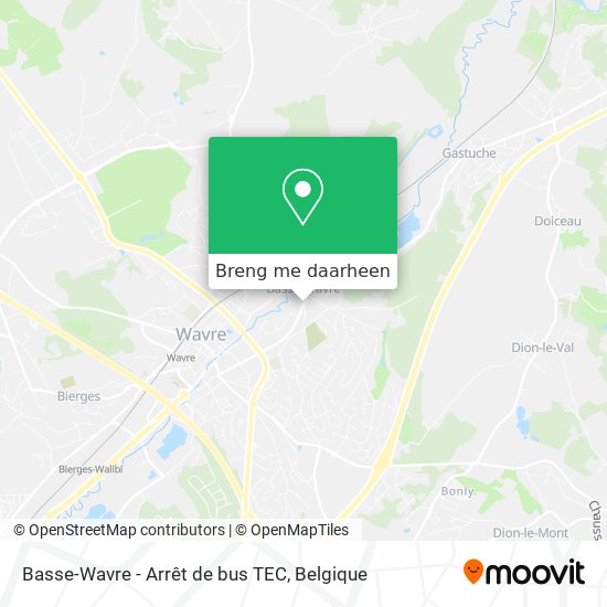Basse-Wavre - Arrêt de bus TEC kaart