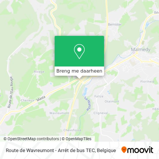 Route de Wavreumont - Arrêt de bus TEC kaart
