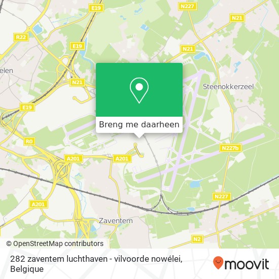 282 zaventem luchthaven - vilvoorde nowélei kaart