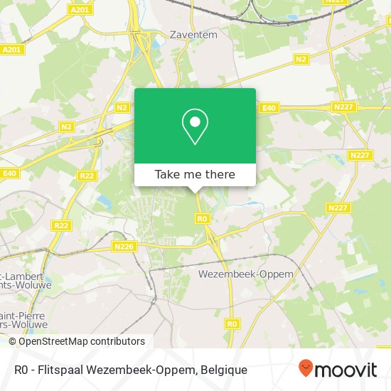 R0 - Flitspaal Wezembeek-Oppem kaart