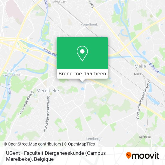 UGent - Faculteit Diergeneeskunde (Campus Merelbeke) kaart