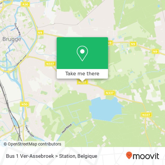 Bus 1 Ver-Assebroek > Station kaart