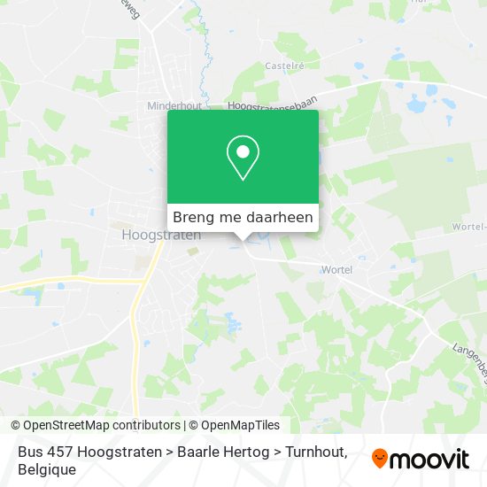 Bus 457 Hoogstraten > Baarle Hertog > Turnhout kaart