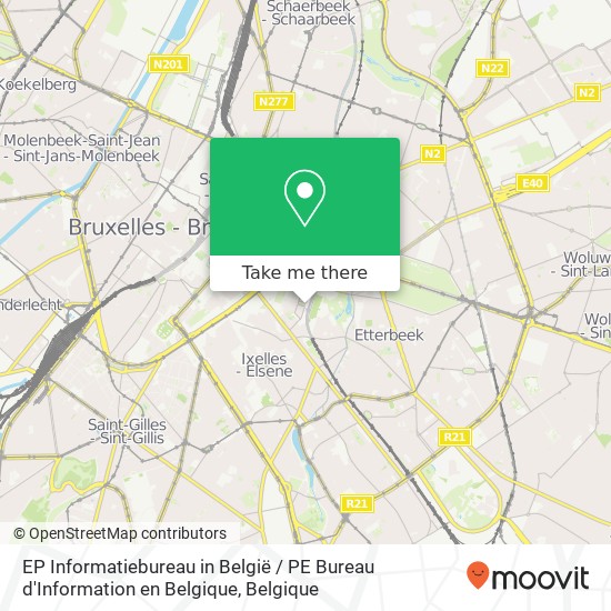 EP Informatiebureau in België / PE Bureau d'Information en Belgique kaart