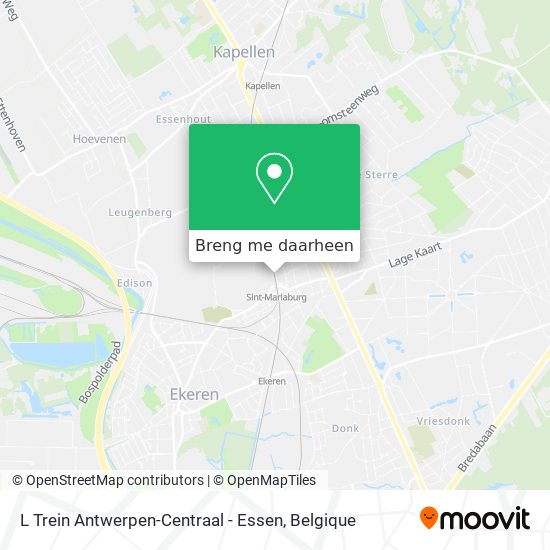 L Trein Antwerpen-Centraal - Essen kaart
