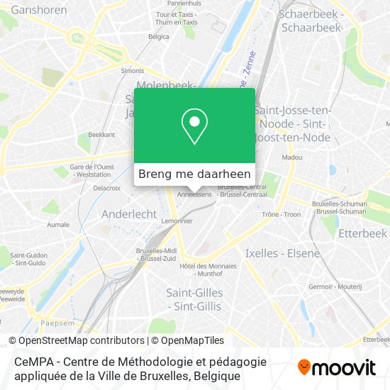 CeMPA - Centre de Méthodologie et pédagogie appliquée de la Ville de Bruxelles kaart