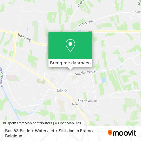 Bus 63 Eeklo > Watervliet > Sint-Jan In Eremo kaart