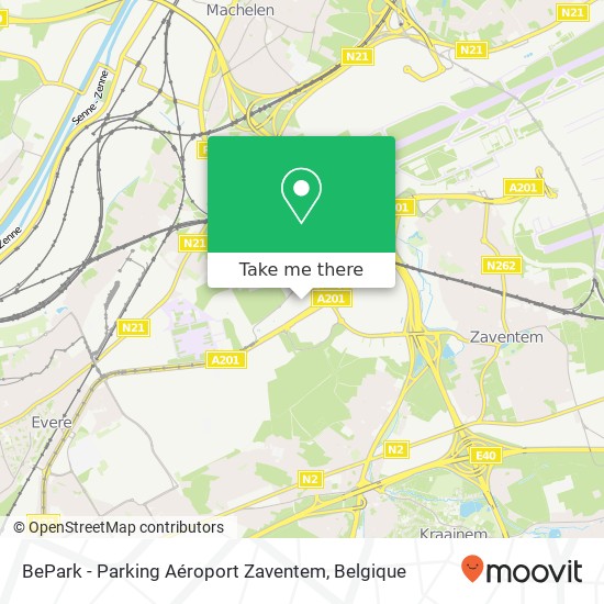 BePark - Parking Aéroport Zaventem kaart