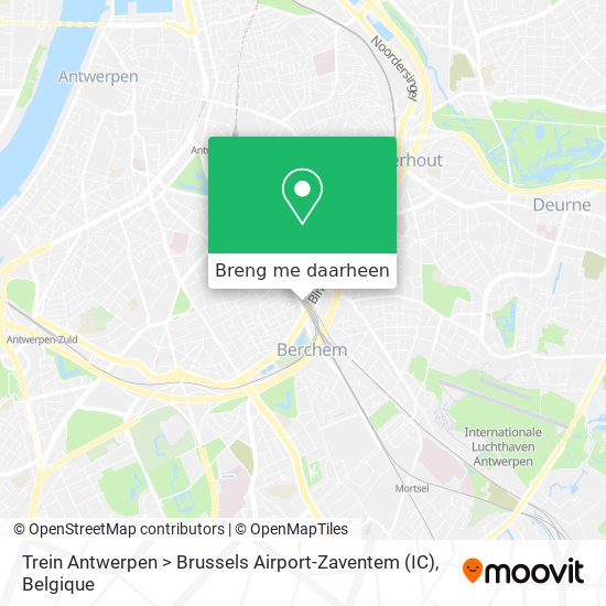 Trein Antwerpen > Brussels Airport-Zaventem (IC) kaart