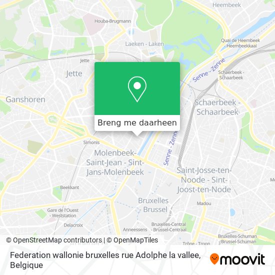 Federation wallonie bruxelles rue Adolphe la vallee kaart