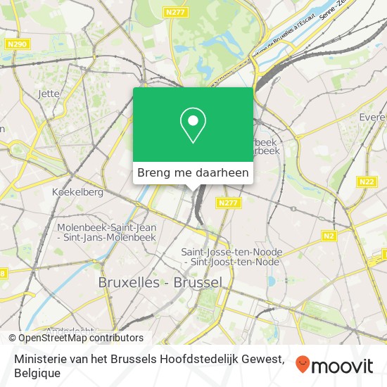 Ministerie van het Brussels Hoofdstedelijk Gewest kaart
