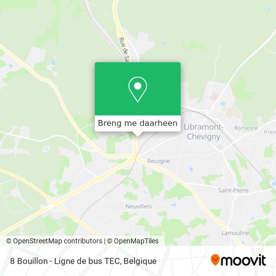 8 Bouillon - Ligne de bus TEC kaart