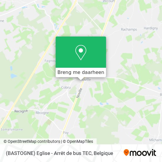 (BASTOGNE) Eglise - Arrêt de bus TEC kaart