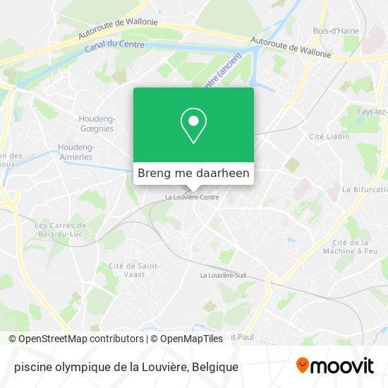 piscine olympique de la Louvière kaart