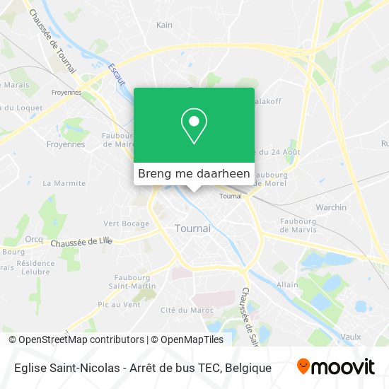 Eglise Saint-Nicolas - Arrêt de bus TEC kaart