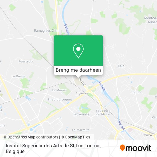 Institut Superieur des Arts de St.Luc Tournai kaart