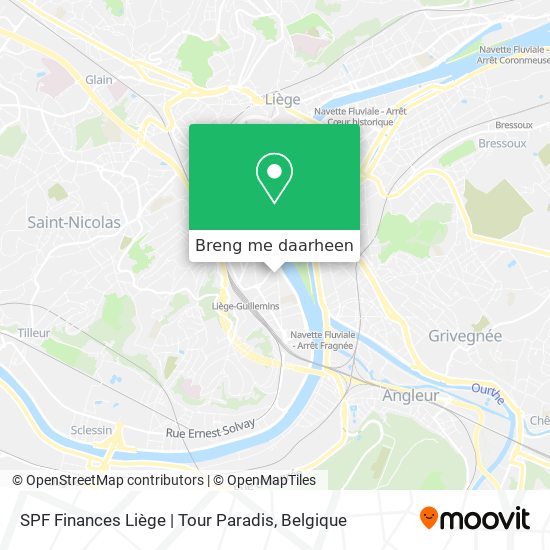 SPF Finances Liège | Tour Paradis kaart