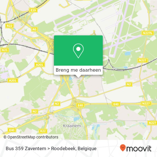 Bus 359 Zaventem > Roodebeek kaart