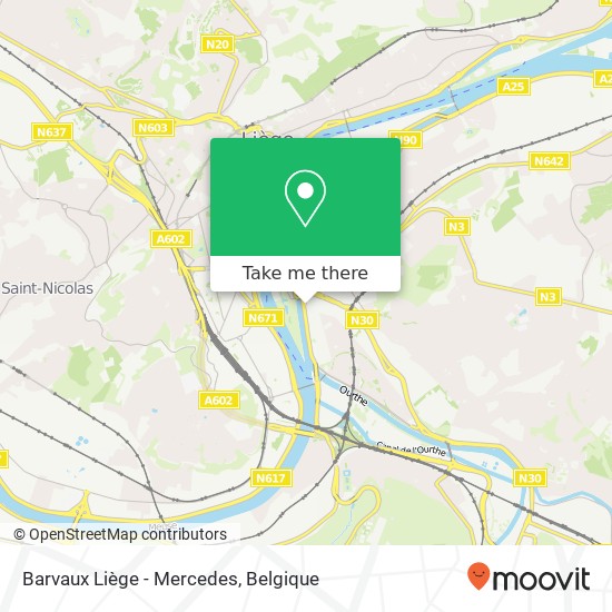 Barvaux Liège - Mercedes kaart