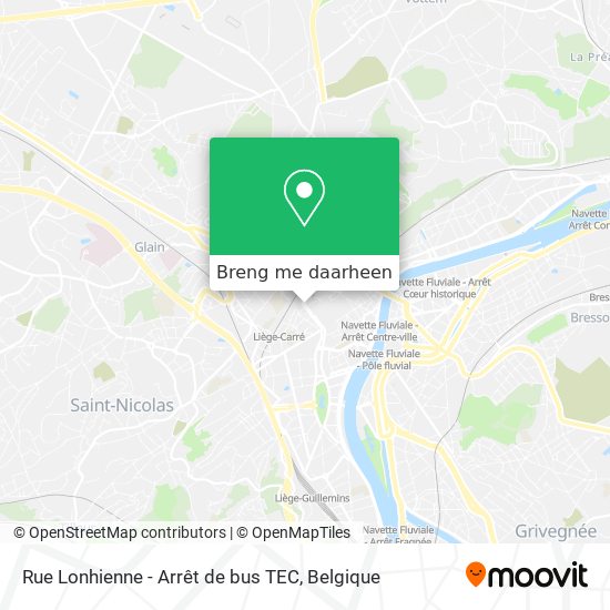Rue Lonhienne - Arrêt de bus TEC kaart
