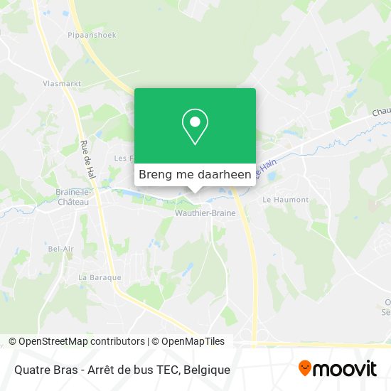 Quatre Bras - Arrêt de bus TEC kaart