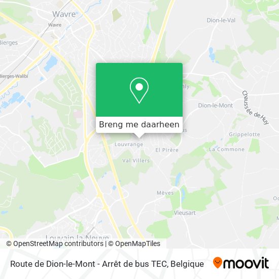 Route de Dion-le-Mont - Arrêt de bus TEC kaart