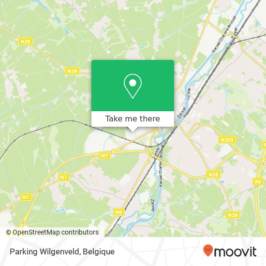 Parking Wilgenveld kaart