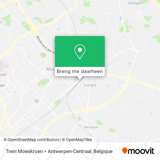 Trein Moeskroen > Antwerpen-Centraal kaart