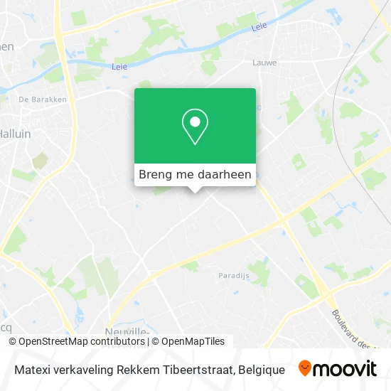 Matexi verkaveling Rekkem Tibeertstraat kaart