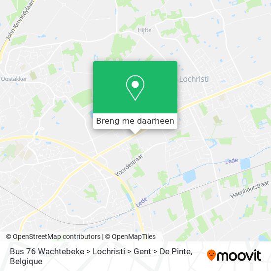 Bus 76 Wachtebeke > Lochristi > Gent > De Pinte kaart